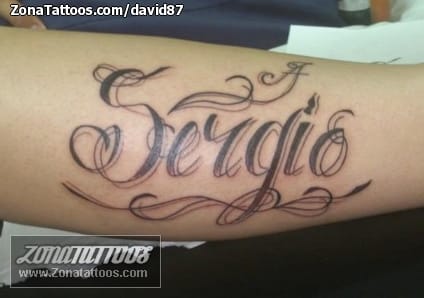 Foto de tatuaje Letras, Nombres, Sergio
