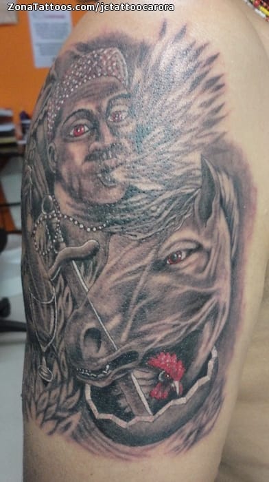 Tattoo photo Gods, Horses, Religious