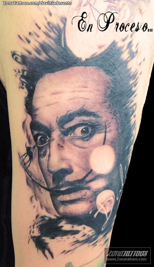 Foto de tatuaje Dalí, Retratos, Rostros