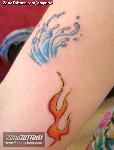 Tattoo photo Old School, Llamas, Fires