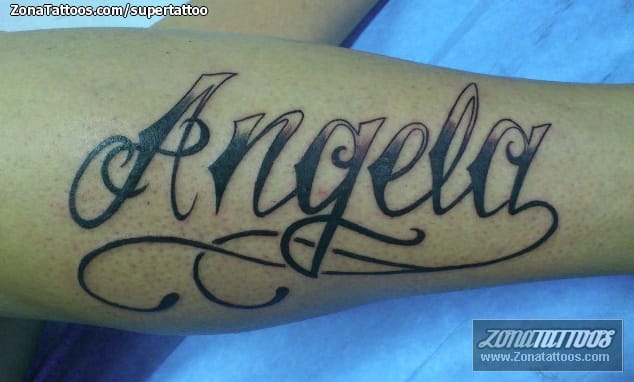 Tattoo photo Letters, Names, Ángela