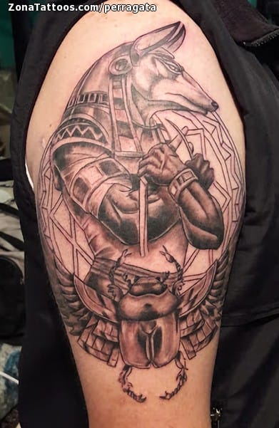 Tattoo photo Anubis, Beetles, Egyptian