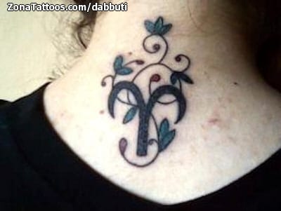 Tattoo of Zodiac, Horoscope, Nape