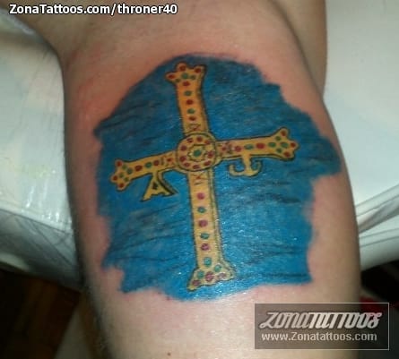 Tattoo photo Asturias, Crosses, Flags