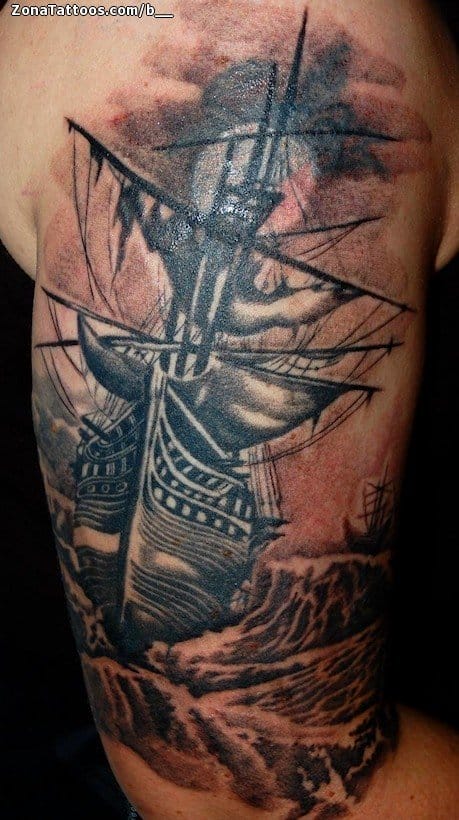 Tattoo photo Boats, Arm, Shoulder