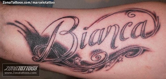 Foto de tatuaje Brazo, Nombres, Letras