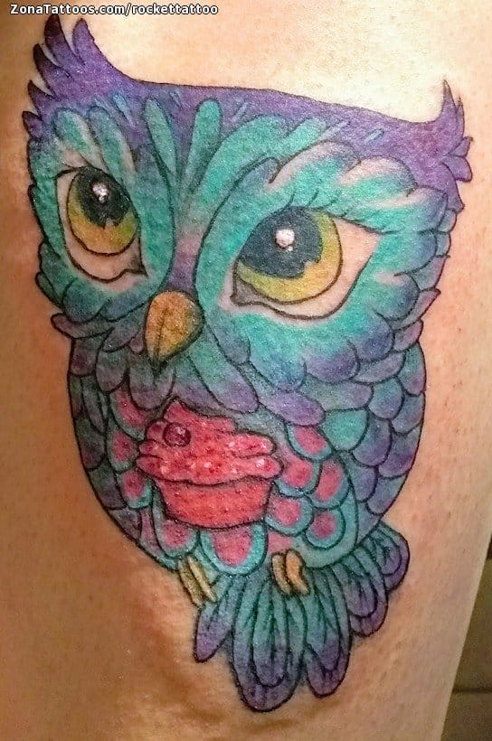 Foto de tatuaje Búhos, Aves, Animales