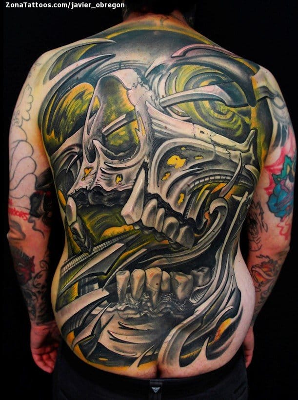 Tattoo photo Skulls, Biorganic, Back