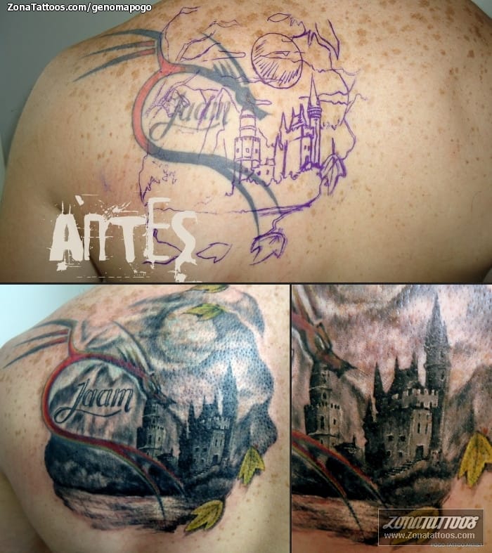 Tattoo photo Castles, Buildings, Cover Up