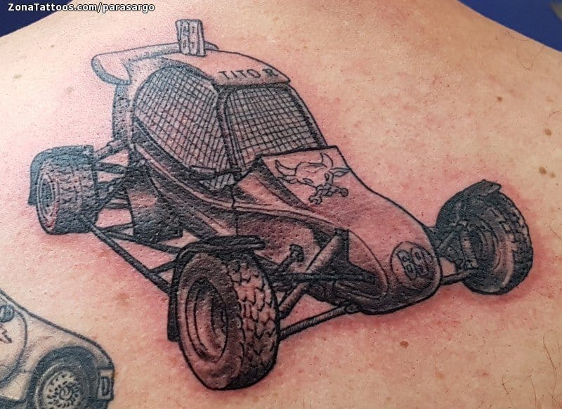 Foto de tatuaje Coches, Espalda, Vehículos