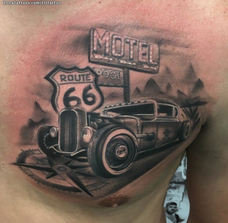 Outline car and sunset tattoo  Tattoogridnet