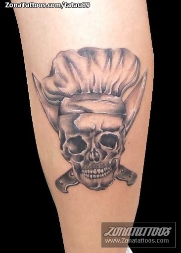 Foto de tatuaje Calaveras, Cuchillos