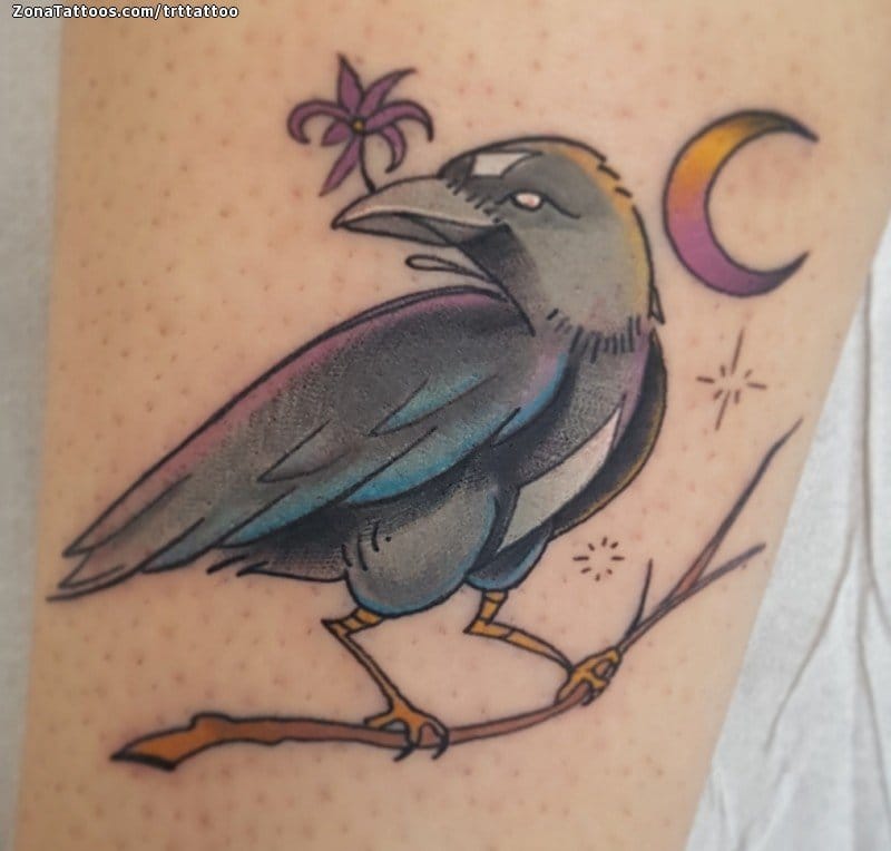 Foto de tatuaje Cuervos, Aves, Animales