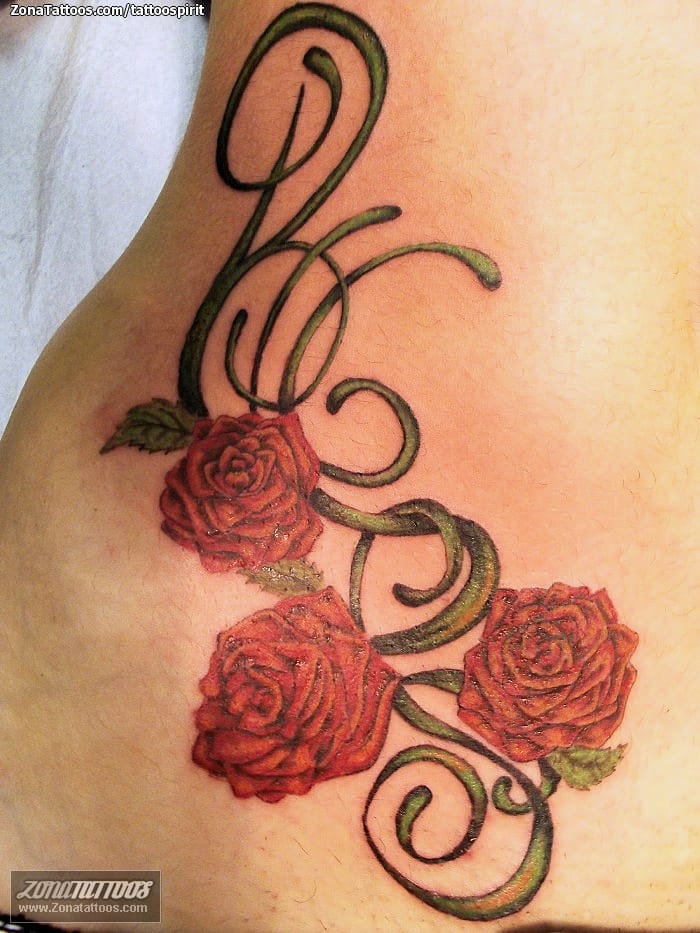 Foto de tatuaje Flores, Rosas, Filigranas