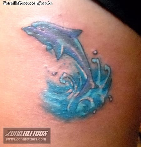 Foto de tatuaje Delfines, Agua, Animales