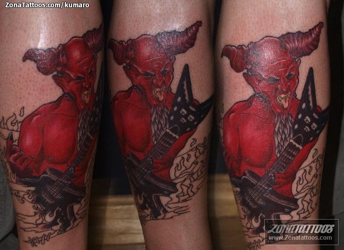 Foto de tatuaje Demonios, Guitarras