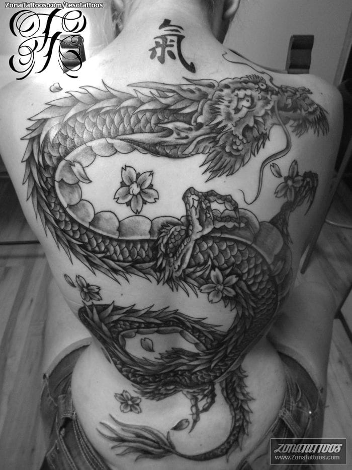 Tattoo photo Dragons, Back