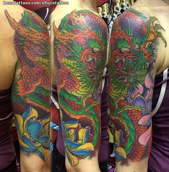 Tattoo photo Dragons, Asian, Shoulder