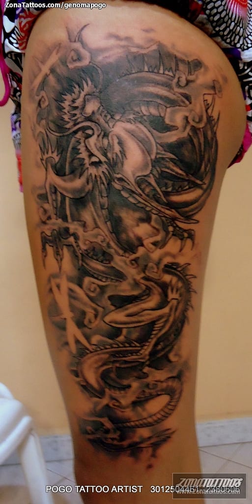 Tattoo photo Dragons, Asian