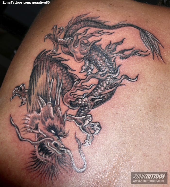 Foto de tatuaje Dragones, Orientales