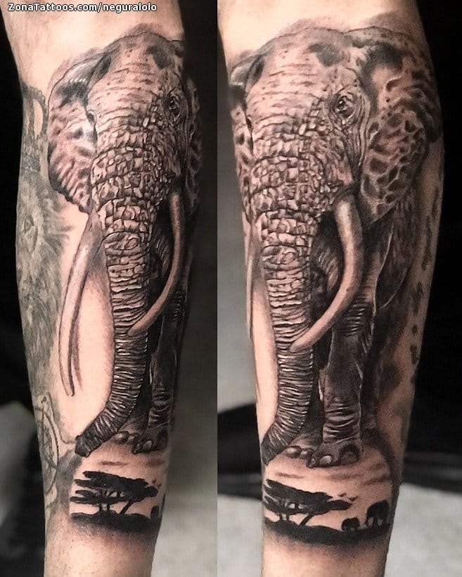 Tattoo photo Elephants, Animals