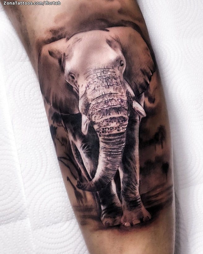 Foto de tatuaje Elefantes, Animales