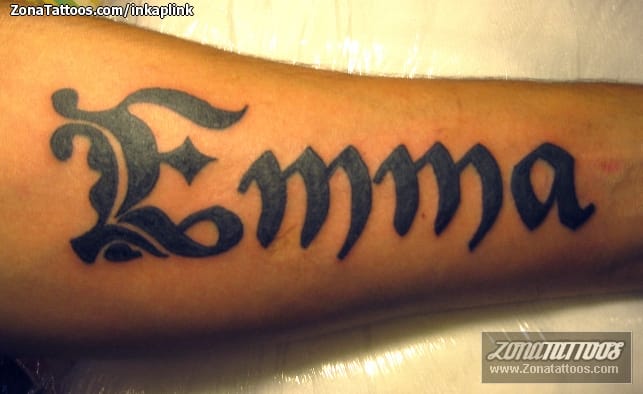 Tatuaje de Nombres, Letras, Emma