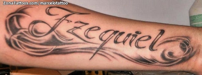 Tattoo photo Ezequiel, Forearm, Names