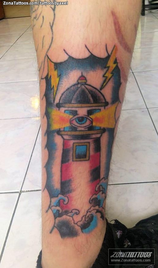 Tattoo photo Lighthouses, Eyes, Lightning