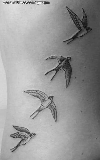 Foto de tatuaje Golondrinas, Aves, Animales