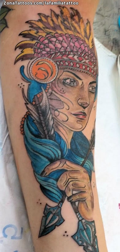 Tattoo photo Indians, Forearm