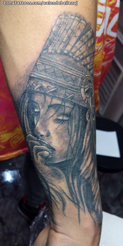 Tattoo photo Indians, Forearm