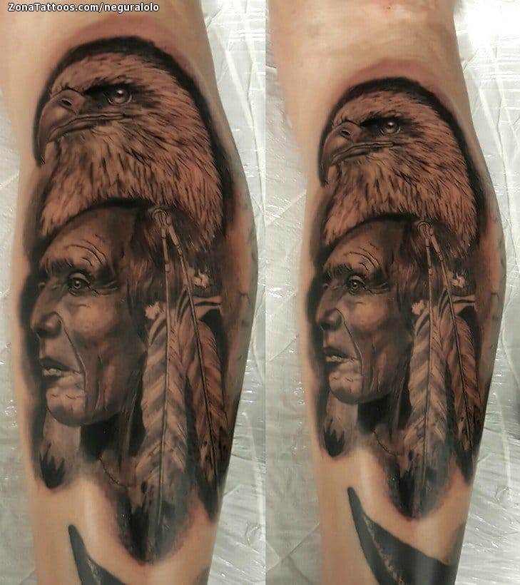 Tattoo photo Indians, Eagles, Birds