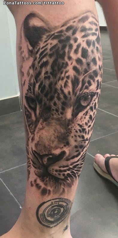 Tattoo photo Leopards, Animals, Leg