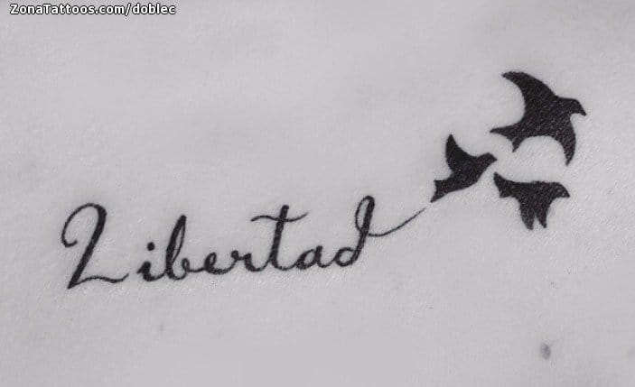 Foto de tatuaje Letras, Aves, Frases