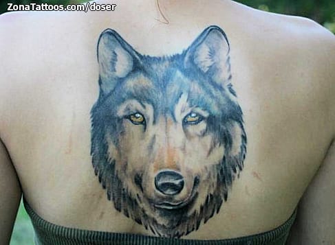 Foto de tatuaje Animales, Lobos, Espalda