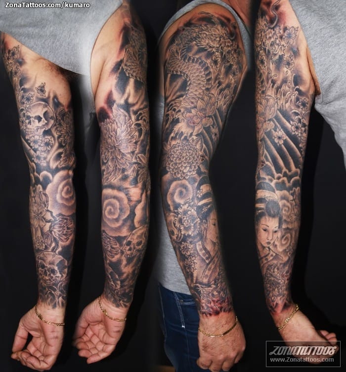 Tattoo photo Asian, Sleeves, Dragons