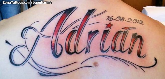 Tattoo photo Letters, Names, Adrián