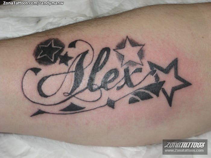 Tattoo of Letters, Stars, Names