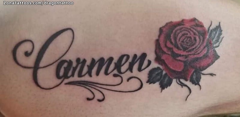 Foto de tatuaje Carmen, Nombres, Letras