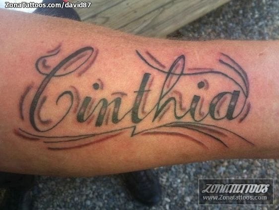 Tattoo photo Names, Cinthya, Letters