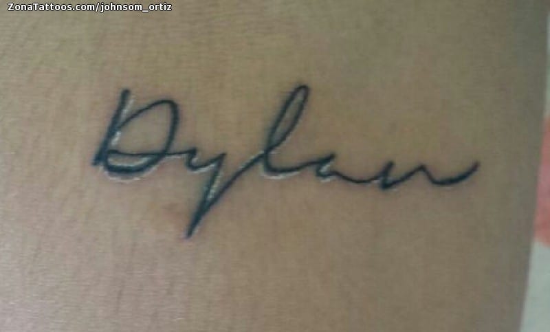 Foto de tatuaje Dylan, Nombres, Letras