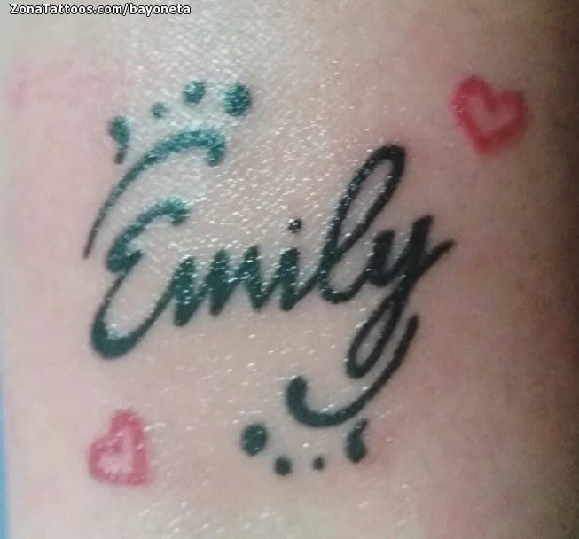 Foto de tatuaje Emily, Nombres, Letras