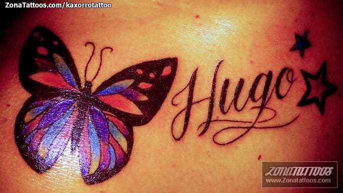 Tattoo of Butterflies, Names, Letters