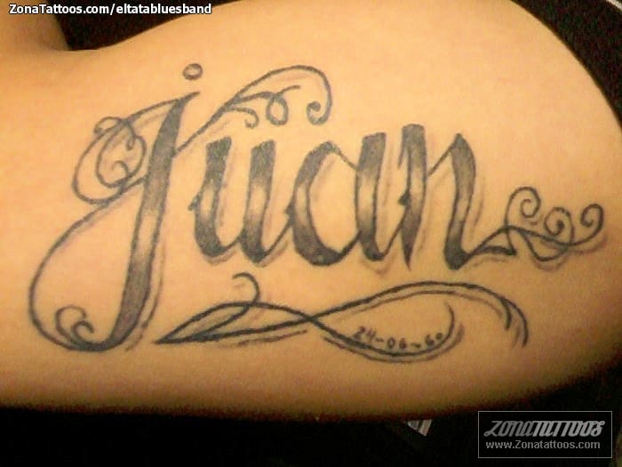 Tattoo photo Letters, Names, Juan