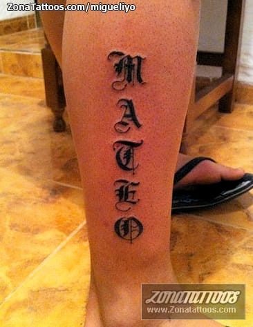 Tattoo photo Letters, Names, Mateo