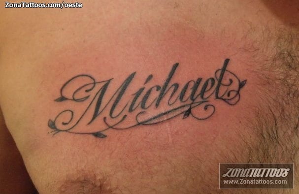 Tattoo photo Names, Letters, Chest