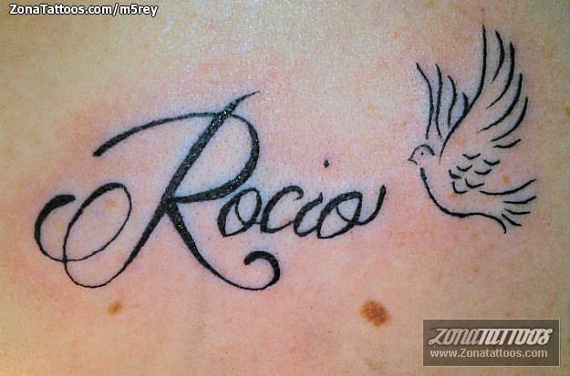 Tattoo photo Letters, Birds, Doves