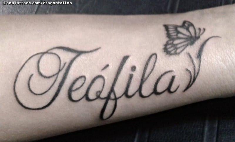 Foto de tatuaje Teófila, Nombres, Letras