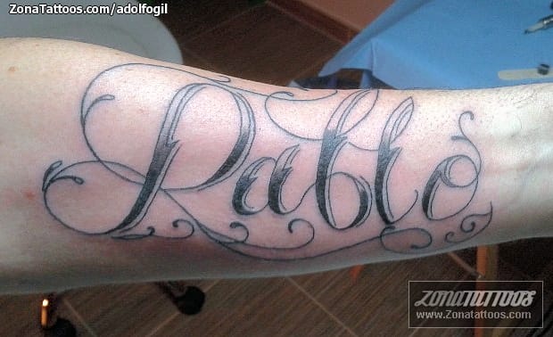 Tattoo photo Pablo, Names, Forearm